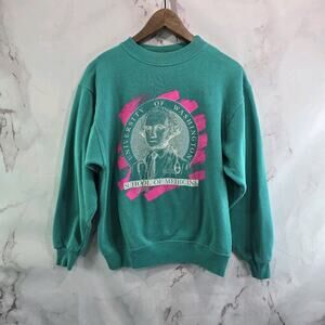 Vintage University Washington Sweatshirt Womens Medium Green School Medicine UW